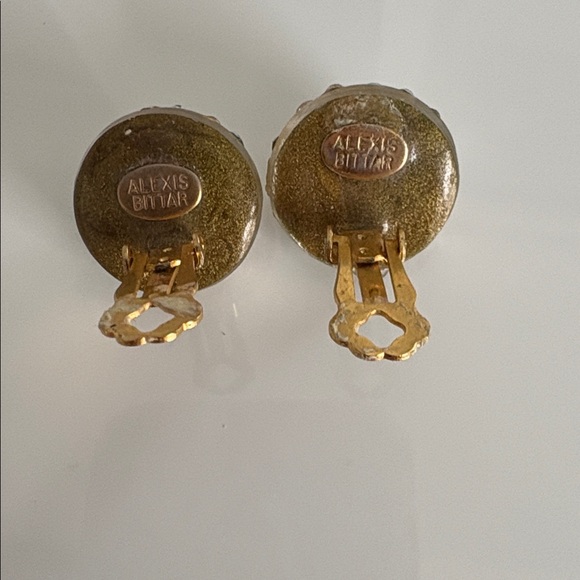 Alexis Bittar Champagne Dome Clip-On Earrings with Pink and Yellow Crystals - Picture 3 of 6